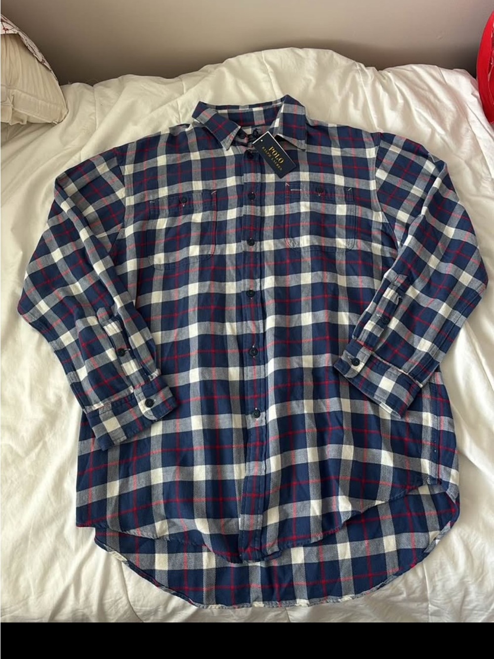 Polo Ralph Lauren Long-Sleeve Button-Up Shirt - Navy/White/Red